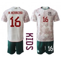 Camiseta México Hector Herrera #16 Segunda Equipación Replica Mundial 2022 para niños mangas cortas (+ Pantalones cortos)